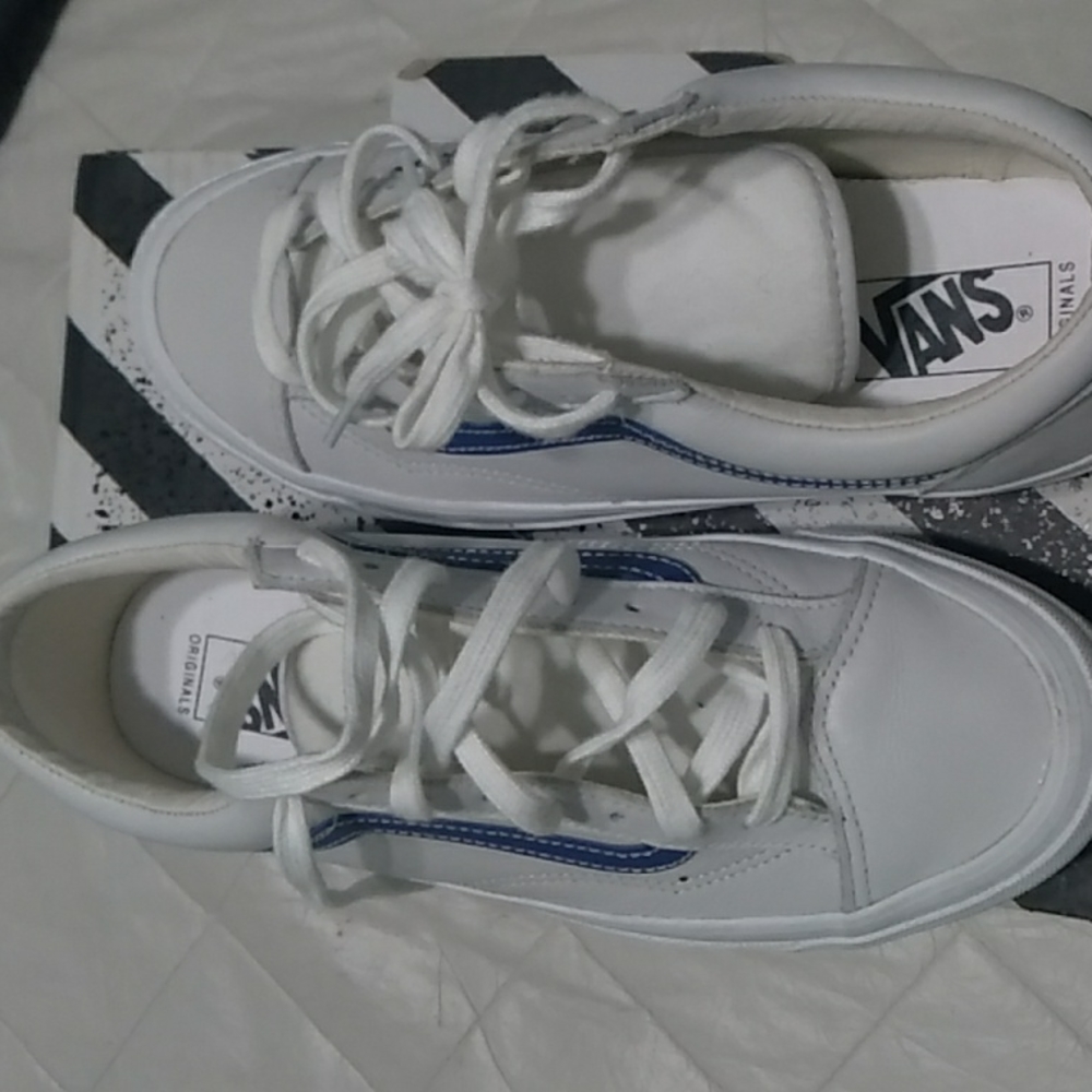 Men's leather Van's light Grey & blue